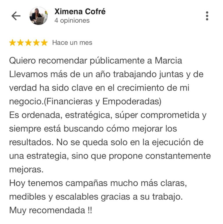 Testimonio Ximena Cofre Financieras Empoderadas